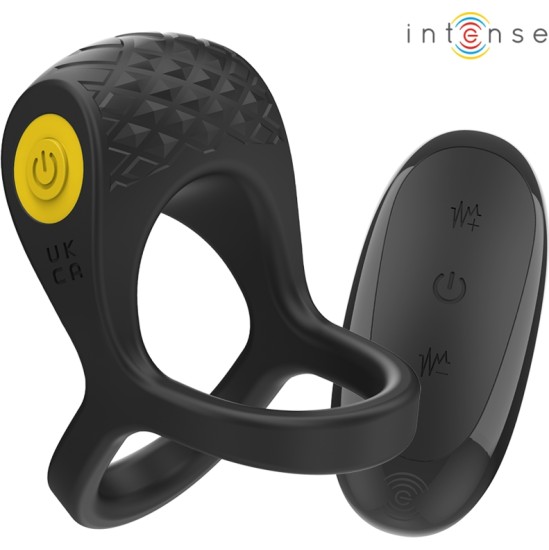 Intense Couples Toys INTENSE - ALEX VIBRATOR DOUBLE PENIS RING 10 VIBRATIONS BLACK