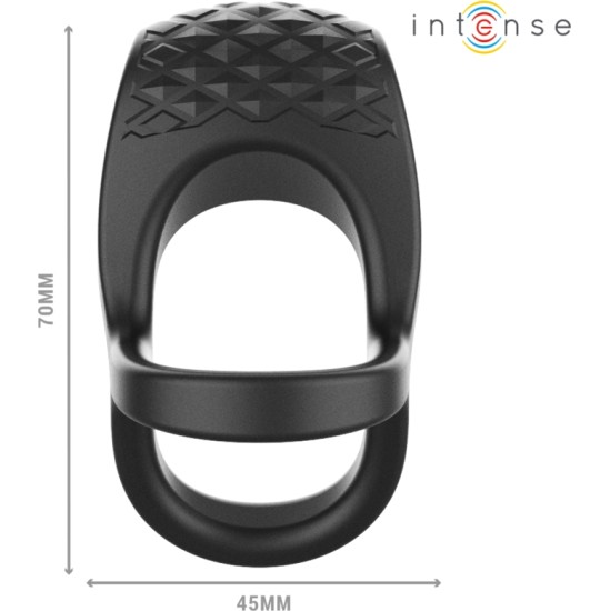 Intense Couples Toys INTENSE - ALEX VIBRATOR DOUBLE PENIS RING 10 VIBRATIONS BLACK