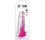 King Cock CLEAR REALISTIC PENIS WITH BALLS 16.5 CM PINK