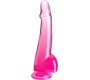 King Cock CLEAR DILDO WITH TESTICLES 19 CM PINK
