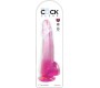 King Cock CLEAR DILDO WITH TESTICLES 19 CM PINK