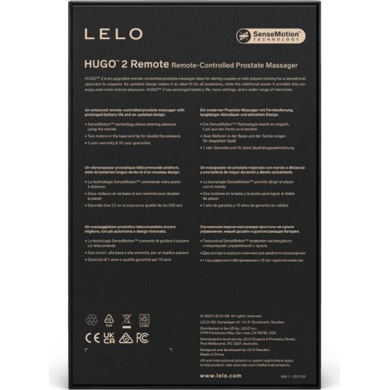 Lelo HUGO 2 GREEN REMOTE CONTROL PROSTATE MASSAGER
