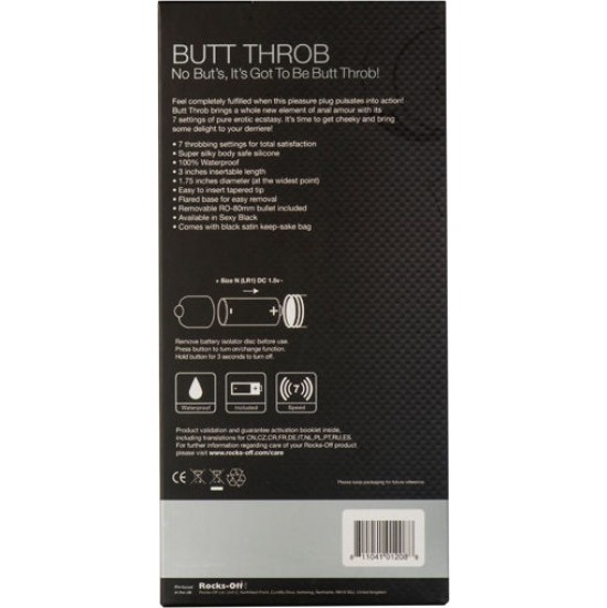 Rocks-Off BUTT THROB P-POINT STIMULATOR 7 SPEEDS BLACK