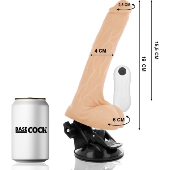 Basecock REALISTIC VIBRATOR REMOTE CONTROL FLESH 19 CM -O- 4 CM