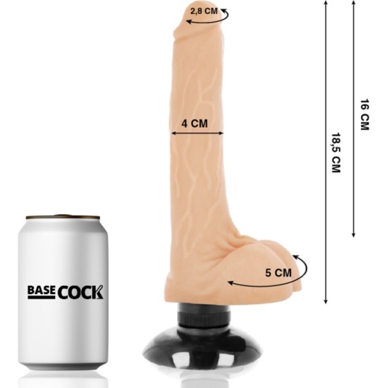 Basecock REALISTIC VIBRATOR 2-1 FLESH 18.5 CM -O- 4 CM