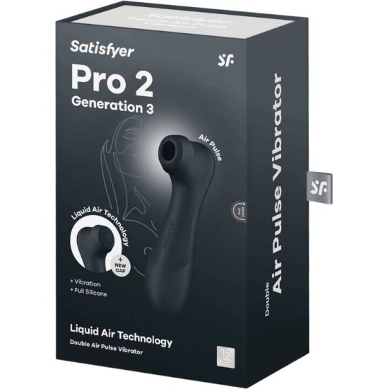 Satisfyer Air Pulse SATISFYER - PRO 2 GENERATION 3 LIQUID AIR TECHNOLOGY BLACK