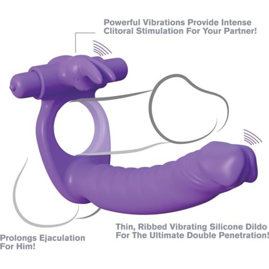 Fantasy C-Ringz Silicone Double Penetrator Rabbit Purple