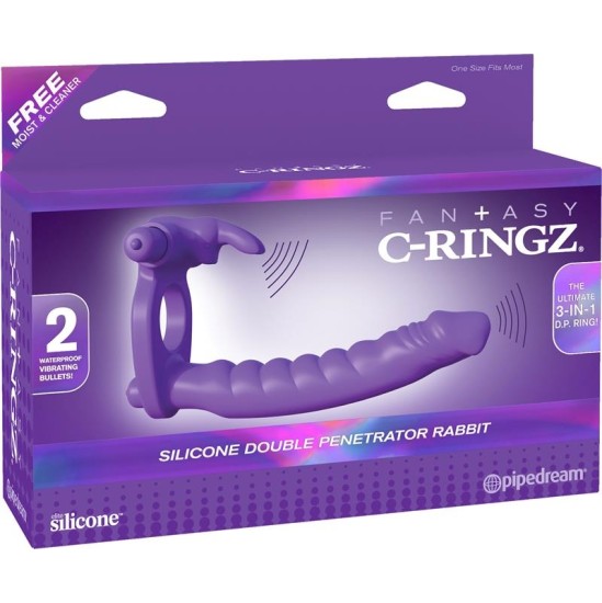 Fantasy C-Ringz Silicone Double Penetrator Rabbit Purple