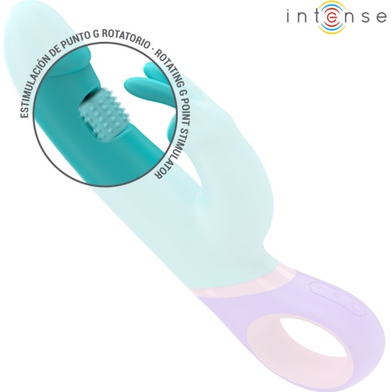 Intense Fun INTENSE - MONICA RABBIT VIBRATOR WITH ROTATING G-SPOT STIMULATOR BLUE