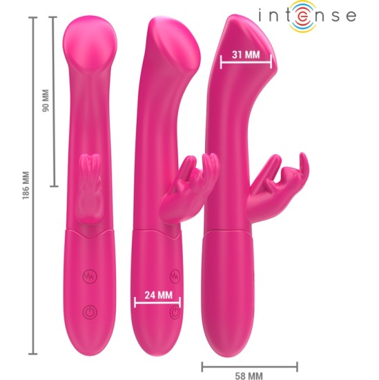Intense Fun INTENSE - JULIETA RABBIT VIBRATOR 18.6 CM 10 VIBRATIONS PINK