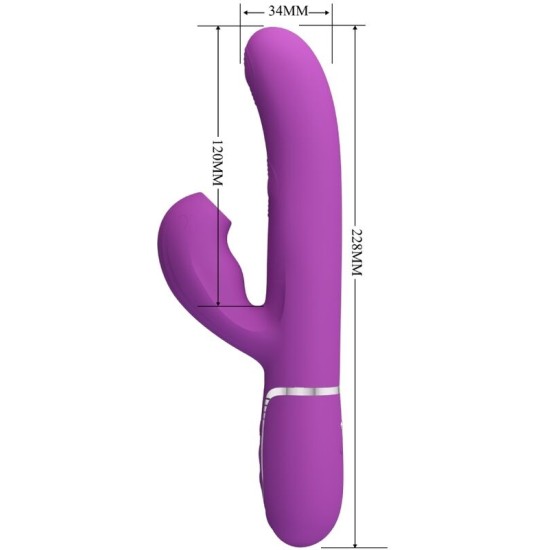 Pretty Love PERLITA 3 IN 1 MULTIFUNCTION RABBIT VIBRATOR PURPLE