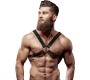 Fetish Submissive Attitude MENS CROSS CHEST ECO-LEATHER HARNESS