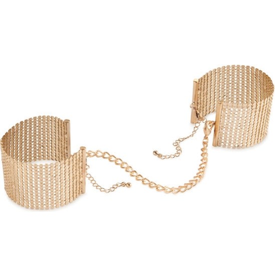 Bijoux Desire Metallique BIJOUX - D&Eacute;SIR M&Eacute;TALLIQUE GOLDEN METAL MESH HANDCUFFS