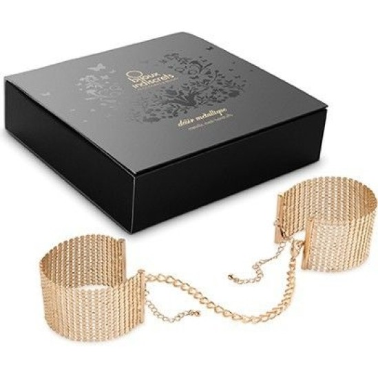 Bijoux Desire Metallique BIJOUX - D&Eacute;SIR M&Eacute;TALLIQUE GOLDEN METAL MESH HANDCUFFS