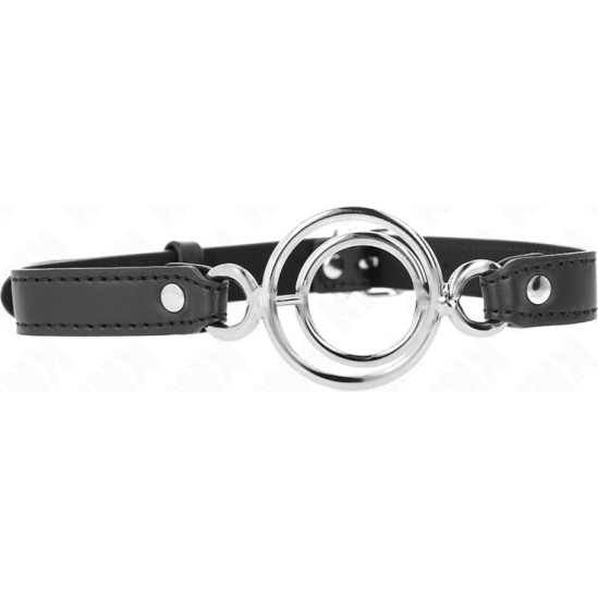 Kink Collar & Gag KINK - GAG WITH MULTIPLE O-RINGS 5 CM BLACK 63 X 2.5 CM