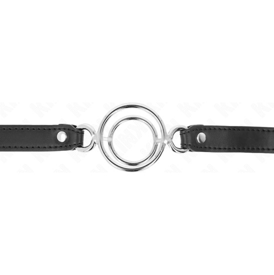 Kink Collar & Gag KINK - GAG WITH MULTIPLE O-RINGS 5 CM BLACK 63 X 2.5 CM