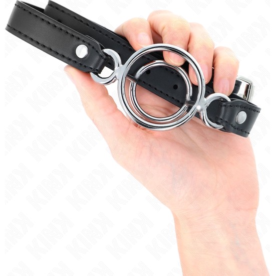 Kink Collar & Gag KINK - GAG WITH MULTIPLE O-RINGS 5 CM BLACK 63 X 2.5 CM