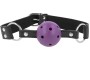 Kink Collar & Gag KINK - BREATHABLE BALL 4 CM GAG WITH DOUBLE RIVET PURPLE 62.5 x 2.5 CM ADJUSTABLE 42-58 CM