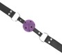 Kink Collar & Gag KINK - BREATHABLE BALL 4 CM GAG WITH DOUBLE RIVET PURPLE 62.5 x 2.5 CM ADJUSTABLE 42-58 CM