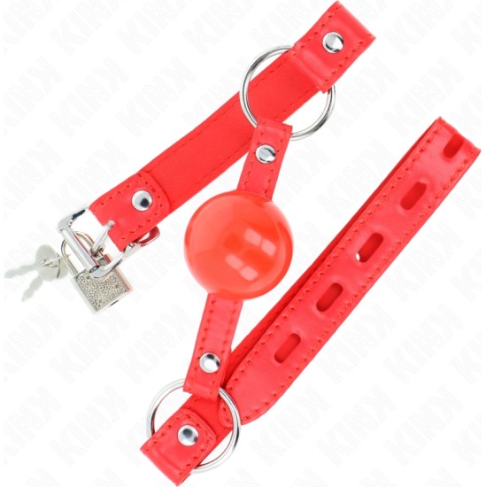 Kink Collar & Gag KINK - TPE BALL 4 CM GAG WITH ROJO LOCK 60 x 2 CM