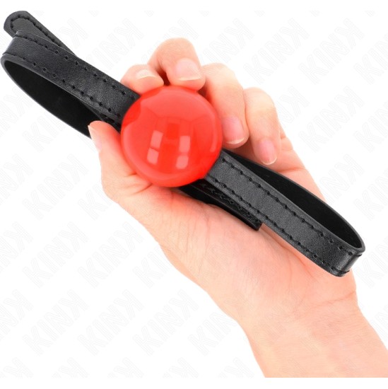 Kink Collar & Gag KINK - RED SINGLE SOLID BALL 4 CM GAG 65 x 1.5 CM