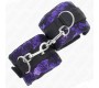 Kink Wrist Restraint KINK - SHORT VELVET LACE WRIST RESTRAINTS AND NYLON BIND PURPLE / BLACK 23 X 6.5 CM