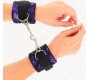 Kink Wrist Restraint KINK - SHORT VELVET LACE WRIST RESTRAINTS AND NYLON BIND PURPLE / BLACK 23 X 6.5 CM