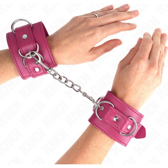 Kink Wrist Restraint KINK - 3 D-RING WRIST RESTRAINTS ADJUSTABLE PINK 17.5-25 CM X 6 CM