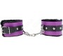 Kink Wrist Restraint KINK - PREMIUM FUR LINED WRIST RESTRAINTS BLACK WITH PURPLE / BLACK BELT ADJUSTABLE 17-29 CM X 6 CM