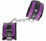 Kink Wrist Restraint KINK - PREMIUM FUR LINED WRIST RESTRAINTS BLACK WITH PURPLE / BLACK BELT ADJUSTABLE 17-29 CM X 6 CM