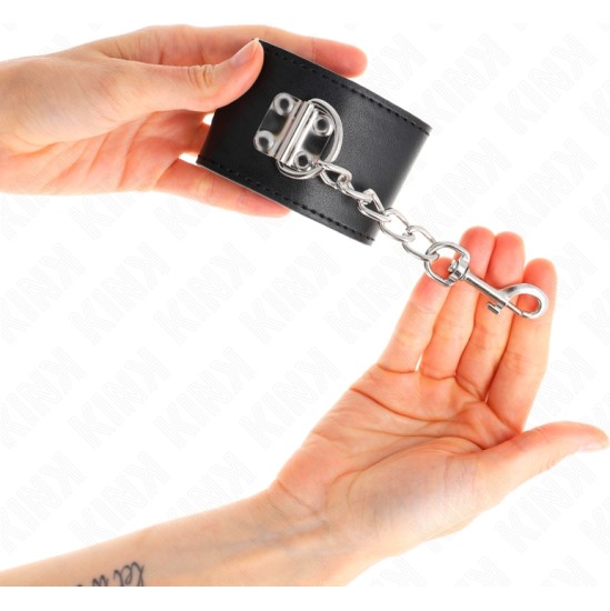 Kink Wrist Restraint KINK - WRIST RESTRAINTS WITH PADLOCK CLOSURE BLACK ADJUSTABLE 16-23 CM X 5.5 CM