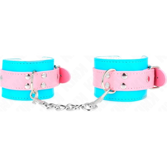 Kink Wrist Restraint KINK - CUTE WRIST RESTRAINTS BLUE / PINK ADJUSTABLE 16-28 CM X 5 CM