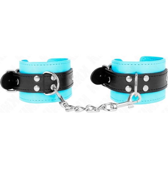 Kink Wrist Restraint KINK - HOOK WRIST RESTRAINTS BLUE FUR LINED ADJUSTABLE 20-28 CM X 5.5 CM