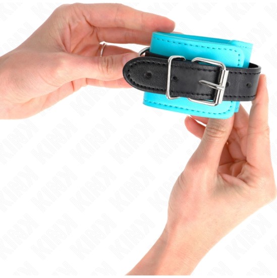 Kink Wrist Restraint KINK - HOOK WRIST RESTRAINTS BLUE FUR LINED ADJUSTABLE 20-28 CM X 5.5 CM