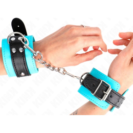 Kink Wrist Restraint KINK - HOOK WRIST RESTRAINTS BLUE FUR LINED ADJUSTABLE 20-28 CM X 5.5 CM