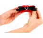 Kink Wrist Restraint KINK - LACE ELASTIC WRIST RESTRAINTS RED HEART DETAILS ADJUSTABLE 22-35 CM