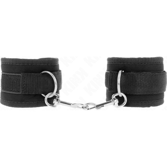Kink Wrist Restraint KINK - NYLON BIND HOOK&LOOP WRIST RESTRAINTS BLACK MODEL 2 ADJUSTABLE 18-35 CM X 6 CM