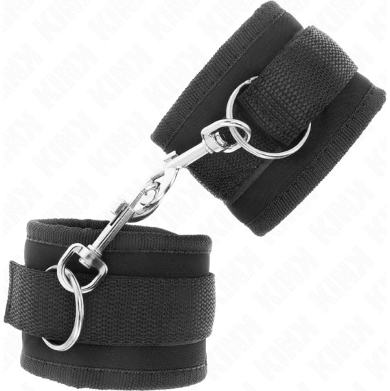 Kink Wrist Restraint KINK - NYLON BIND HOOK&LOOP WRIST RESTRAINTS BLACK MODEL 2 ADJUSTABLE 18-35 CM X 6 CM