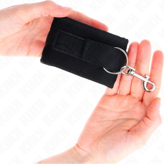Kink Wrist Restraint KINK - NYLON BIND HOOK&LOOP WRIST RESTRAINTS BLACK MODEL 2 ADJUSTABLE 18-35 CM X 6 CM