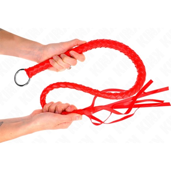 Kink Impact & Touch KINK - SNAKE WHIP WITH RED HAND RING 65 CM