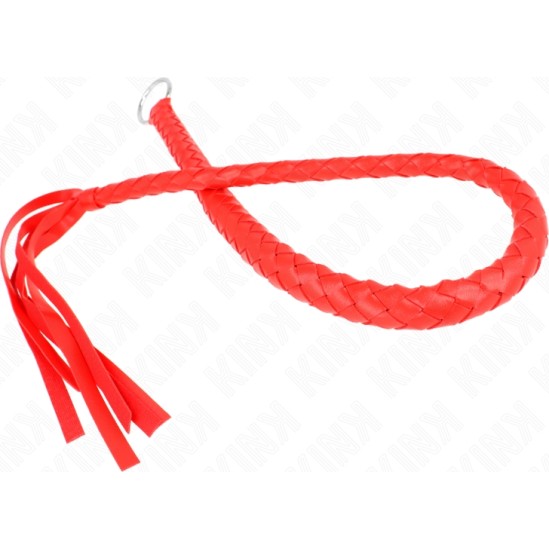 Kink Impact & Touch KINK - SNAKE WHIP WITH RED HAND RING 65 CM