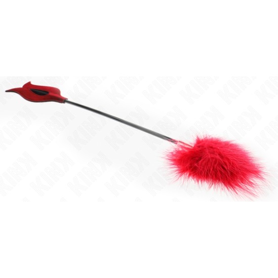 Kink Impact & Touch KINK - TICKLE FEATHERS WITH ROSE-SHAPED PADDLE 8 CM