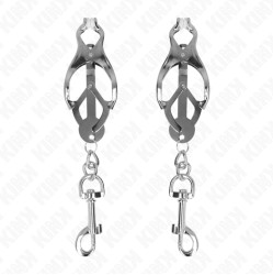 Kink Nipple Grip KINK - JAPANESE CLOVER NIPPLE CLAMPS WITH HOOKS SILVER