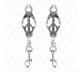 Kink Nipple Grip KINK - JAPANESE CLOVER NIPPLE CLAMPS WITH HOOKS SILVER