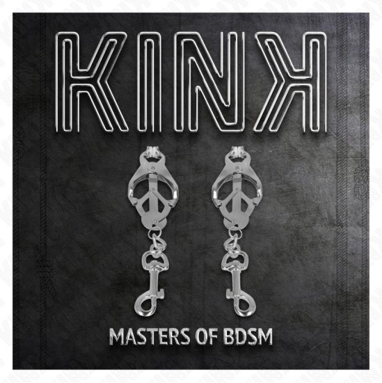 Kink Nipple Grip KINK - JAPANESE CLOVER NIPPLE CLAMPS WITH HOOKS SILVER