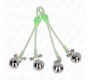 Kink Nipple Grip KINK - LUMINOUS SKULL NIPPLE CLAMPS WITH RING BELLS ADJUSTABLE GREEN / SILVER