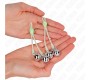 Kink Nipple Grip KINK - LUMINOUS SKULL NIPPLE CLAMPS WITH RING BELLS ADJUSTABLE GREEN / SILVER