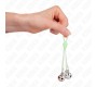 Kink Nipple Grip KINK - LUMINOUS SKULL NIPPLE CLAMPS WITH RING BELLS ADJUSTABLE GREEN / SILVER