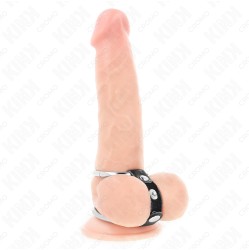 Kink Ring Power KINK - DOUBLE METAL PENIS RING 3.8 CM TO 5 CM CONNECTED WITH LEATHER