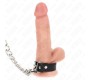 Kink Ring Power KINK - LEATHER PENIS RING WITH STRAP 21.5 X 2 CM AND METAL CHAIN 60 CM